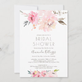 Invitación PixDezines Bridal Shower Watercolor Rubor Peonies