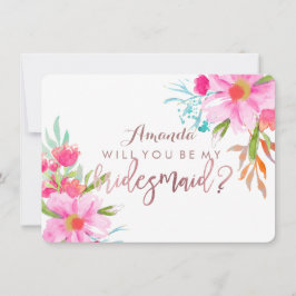 Invitación PixDezines Bridesmaid/Floral/acuarela/Flor de mayo
