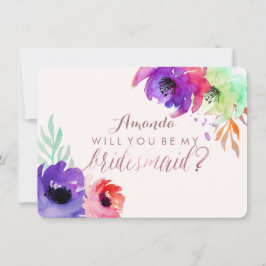 Invitación PixDezines Bridesmaid/Floral/acuarela/Rosas