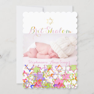 Invitación PixDezines brit shalom/estrellas de david grunge/f