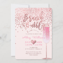 Invitación PixDezines Brunch N Bubbly/Rosa Gold/Confetti
