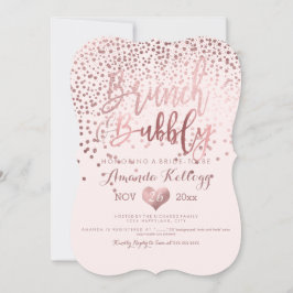 Invitación PixDezines Brunch N Bubbly/Rosa Gold Confetti