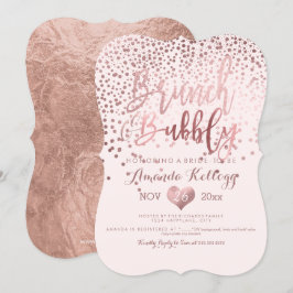 Invitación PixDezines Brunch N Bubbly/Rosa Gold Confetti