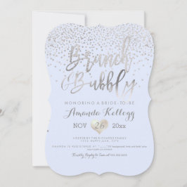 Invitación PixDezines Brunch N Bubbly/Silver Confetti