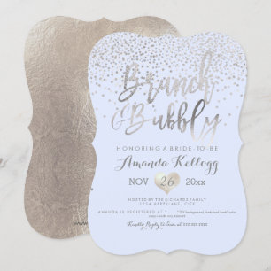 Invitación PixDezines Brunch N Bubbly/Silver Confetti