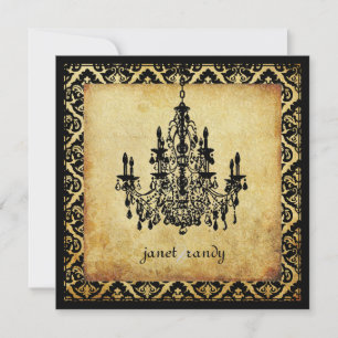 Invitación PixDezines candelabro vintage+damask olivia