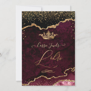 Invitación PixDezines Celebración de Lohri Burgundy Agata Dor