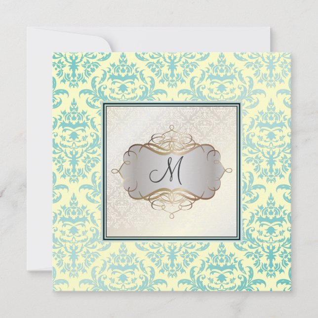 Invitación PixDezines Céline Damask, Pearl (Anverso)