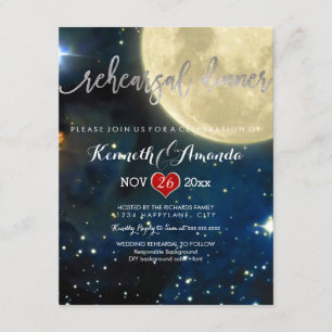 Invitación PixDezines Cena de Ensayo/Noche Estrellada/Luna