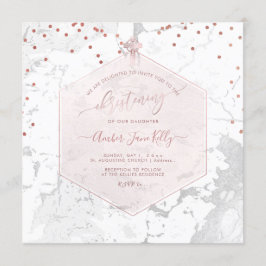Invitación PixDezines Christening Rubor Honeycomb Marble