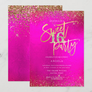Invitación PixDezines color agua dulce 16 Purpurinas de diama