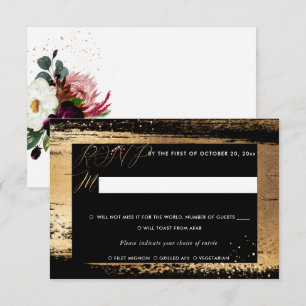 Invitación PixDezines Color de agua de flor rústico RSVP con