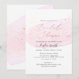 Invitación PixDezines color de agua rosa Champagne ducha de n