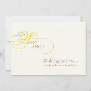 Invitación PixDezines color DIY, amarillo. fuente elegante...