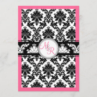 Invitación PixDezines color gris, damasco rosa/la paloma