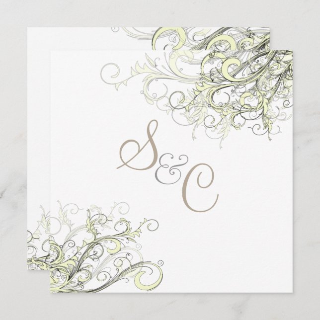 Invitación PixDezines CREMA SWILRS/fondo DIY (Anverso / Reverso)