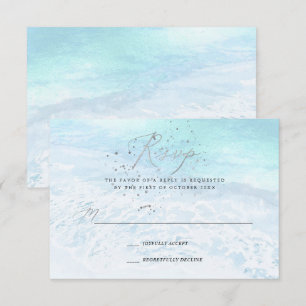 Invitación PixDezines Crystal Blue Shoreline, Sand n Sea RSVP