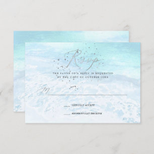 Invitación PixDezines Crystal Blue Shoreline, Sand n Sea RSVP