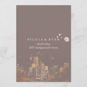 Invitación PixDezines Dallas Skyline/Pink Gold/DIY Bckgrnd