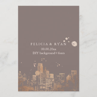 Invitación PixDezines Dallas Skyline/Pink Gold/DIY Bckgrnd