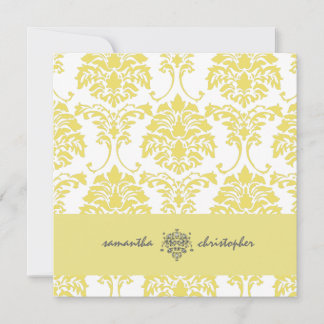 Invitación PixDezines Damasco 1 Énfasis amarillo y gris