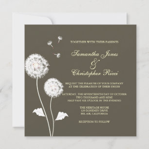 Invitación PixDezines Dandelions, colores de fondo mullidos