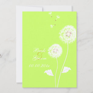 Invitación PixDezines Dandelions, colores de fondo mullidos