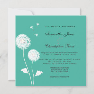 Invitación PixDezines Dandelions, colores de fondo mullidos