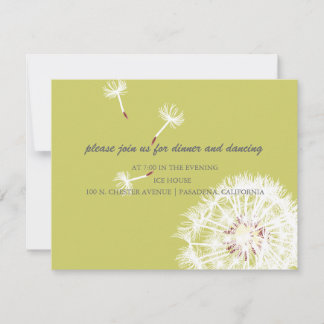 Invitación PixDezines Dandelions, colores de fondo mullidos