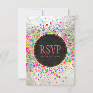 Invitación PixDezines Dazzled/Neon Specks/Bat Mitzvah RSVP