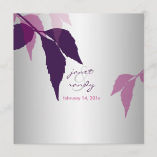 Invitación PixDezines de fondo del follaje de otoño/berenjena