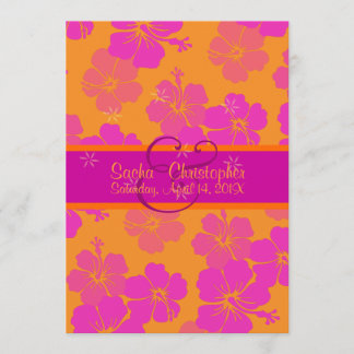 Invitación PixDezines de fondo diy, hibisco rosa de pasión
