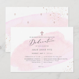 Invitación PixDezines Dedicación Acuarela Rosa