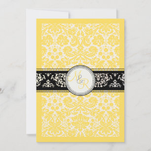 Invitación PixDezines deseree damasco/mariposa amarillo