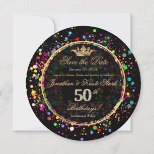 Invitación PixDezines Deslumbrado/Arcoiris 50 Bash de cumplea