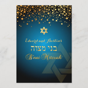 Invitación PixDezines DESLUMBRADO ORO/Bar Mitzvah/Color hecho