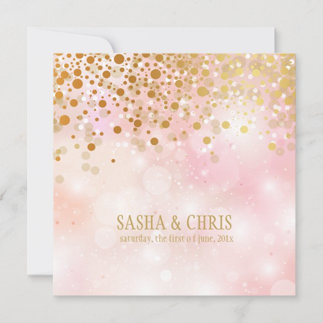 Invitación PixDezines deslumbrados/aletas de oro/soire de inv (Anverso)