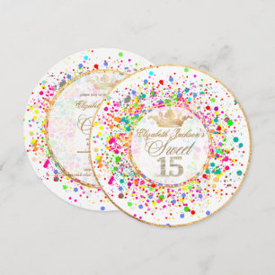 Invitación PixDezines Deslumbrados/Arcoiris/Dulce+15
