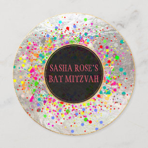 Invitación PixDezines Deslumbrados/Especks Neon/Bat Mitzvah