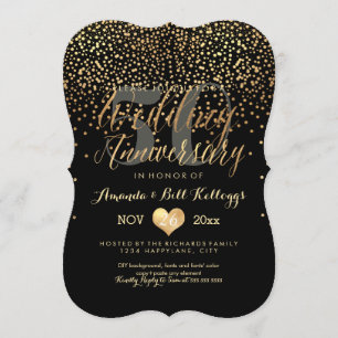 Invitación PixDezines Deslumbrante Oro/50 Aniversario de Boda