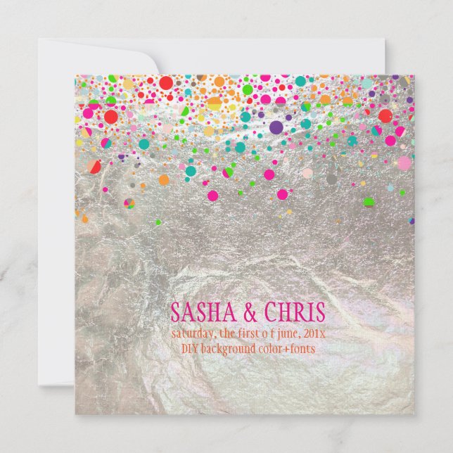 Invitación PixDezines deslumbró/arcoíris/evento de bricolaje/ (Anverso)