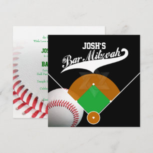 Invitación PixDezines ✡ Diamante de Béisbol/ Bar Mitzvah
