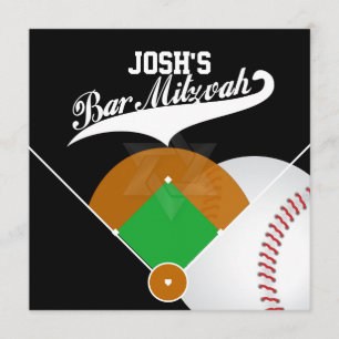 Invitación PixDezines ✡ Diamante de Béisbol/ Bar Mitzvah