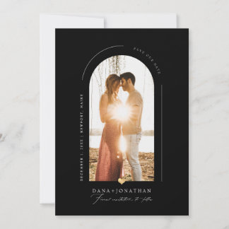 Invitación PixDezines DIY color Marco de arco Guardar Fecha I