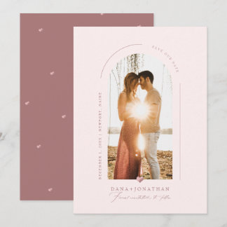 Invitación PixDezines DIY color Rosa Arco Guarda nuestra fech