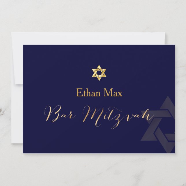 Invitación PixDezines DIY color/ Script elegante/ Bar Mitzvah (Anverso)