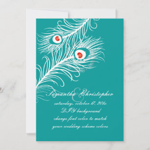 Invitación PixDezines diy colores, el pavo real se conecta en