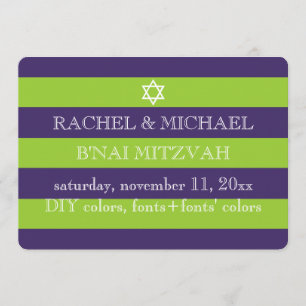 Invitación PixDezines DIY colores/rayas bnai mitzvah