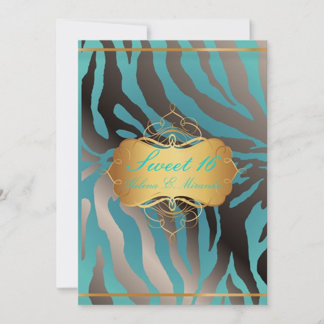 Invitación PixDezines Dulces 16/Rayas de cebra (Anverso)