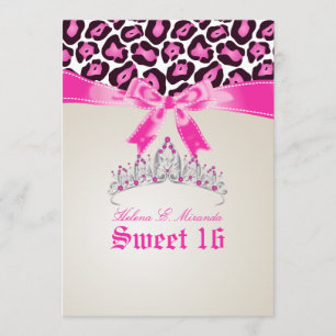 Invitación PixDezines Dulces 16/rosa jaguar
